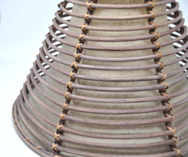 Rattan Twig Wrap Lamp Shade Linen Lined 8 3/8”T 11 3/8”Diam Base 5.5”Diam Top - Image 2