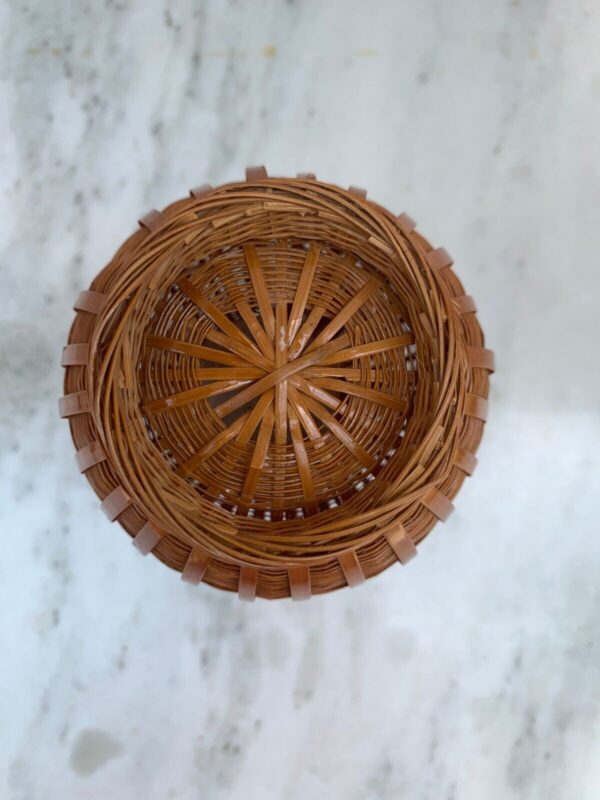 Rattan Wicker Flower Basket Vase Hand Woven Boho Tropical Decor 8"X4" Ikebana - Image 5