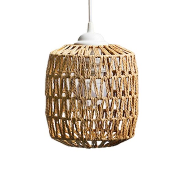 Rattan Woven Pendant Lamp Shade Cover Chandelier Lampshade Shades Replacement - Image 2