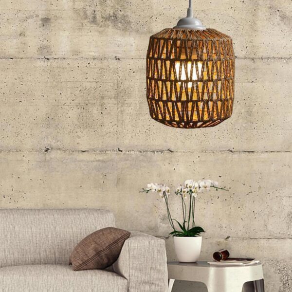 Rattan Woven Pendant Lamp Shade Cover Chandelier Lampshade Shades Replacement - Image 3