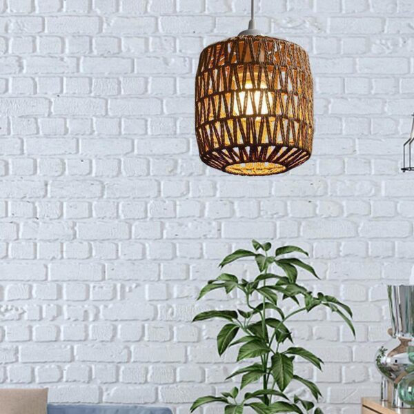 Rattan Woven Pendant Lamp Shade Cover Chandelier Lampshade Shades Replacement - Image 4