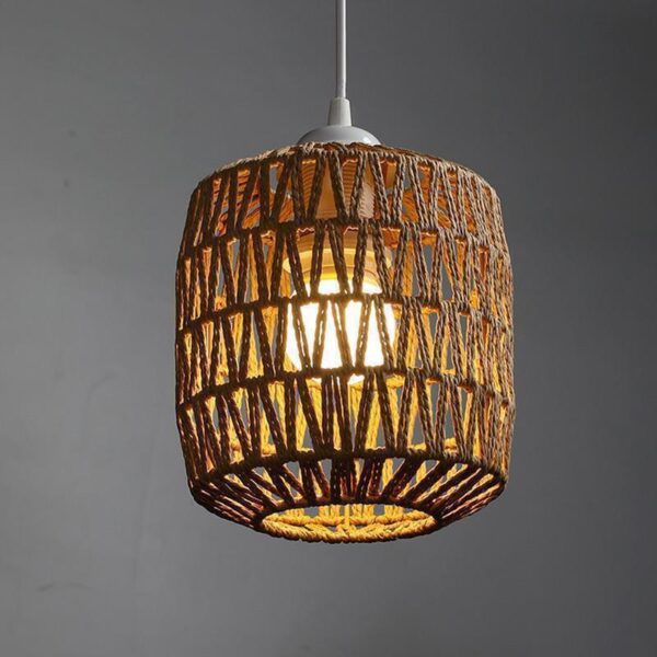 Rattan Woven Pendant Lamp Shade Cover Chandelier Lampshade Shades Replacement - Image 6