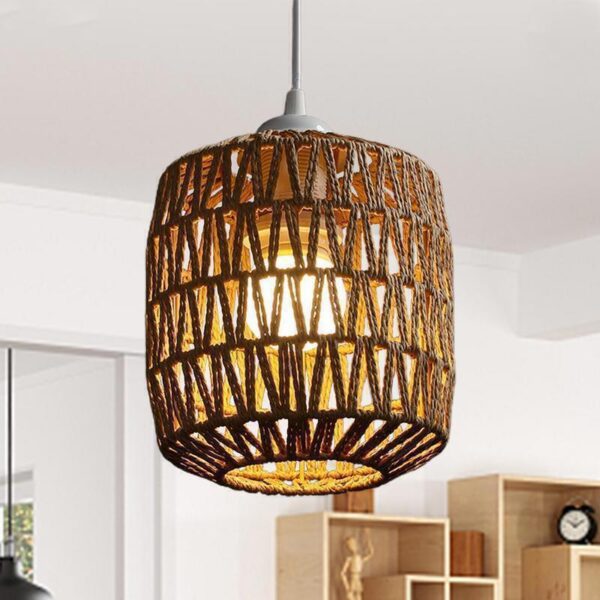 Rattan Woven Pendant Lamp Shade Cover Chandelier Lampshade Shades Replacement