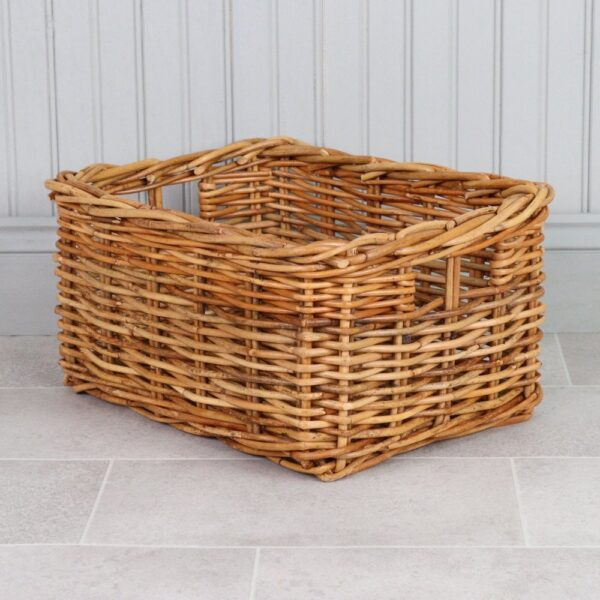 Rectangular Honey Rattan Deep Wicker Storage Baskets