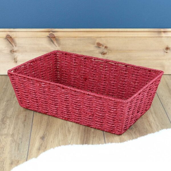 Red Rope Paper Tray Hamper Basket