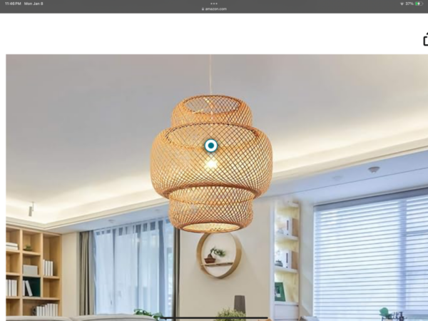 Retro Bamboo Rattan Woven Pendant Light Chandelier Wicker Hanging Ceiling Lamp