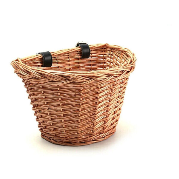 Retro Bike Basket Wicker Woven Bicycle Front Basket Handlebar Storage Basket - Image 5