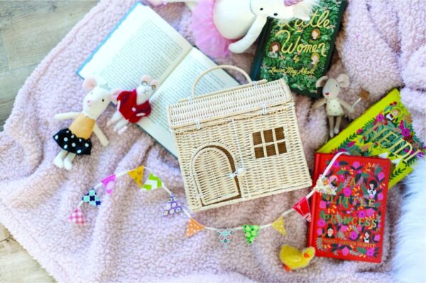 Rool Rattan House Shaped Basket Wicker Small Dollhouse Gift for Girls, Boho T... - Image 6