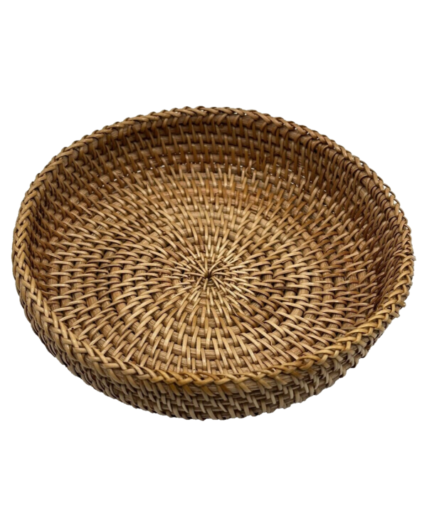 Round Tightly Woven Basket 7in dia x 1.5 in tall NEW - Image 2