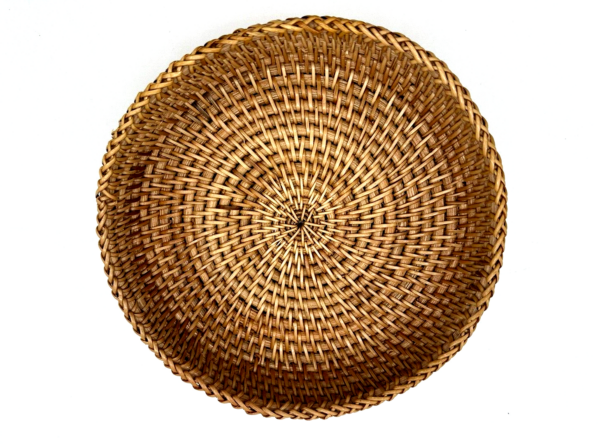 Round Tightly Woven Basket 7in dia x 1.5 in tall NEW - Image 3