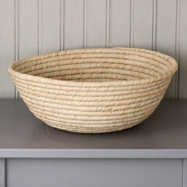 Round Woven Raffia Fruit Bowl