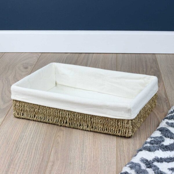 Seagrass Storage Basket Hamper Tray