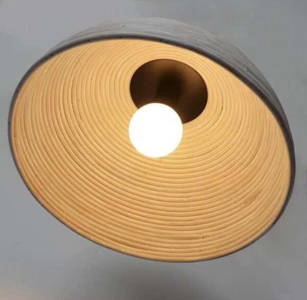 Set of 2 Rattan Bamboo Pendant Light,Boho Dining Light Fixture - Image 6