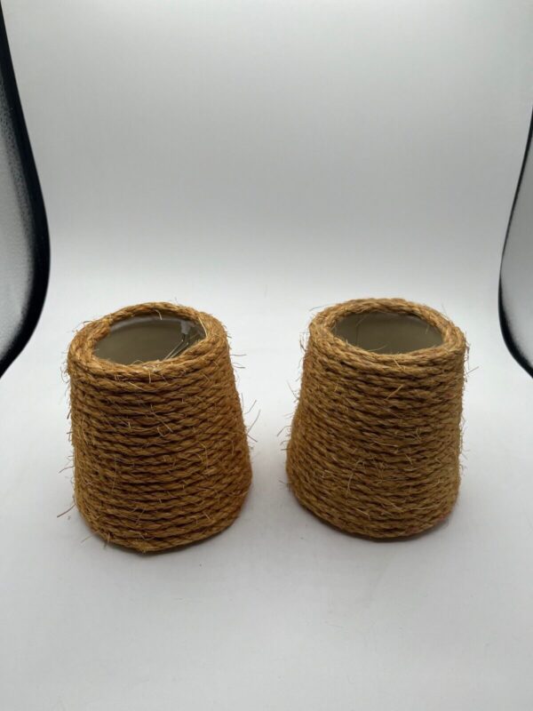 Set of 2 Rope Woven Lamp Shade Boho Small 4.5" Height - Image 2