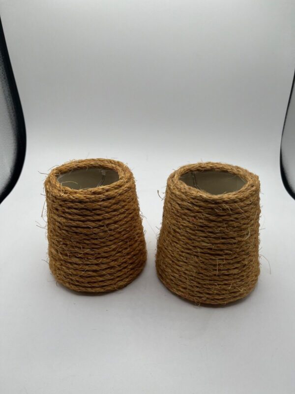 Set of 2 Rope Woven Lamp Shade Boho Small 4.5" Height - Image 5