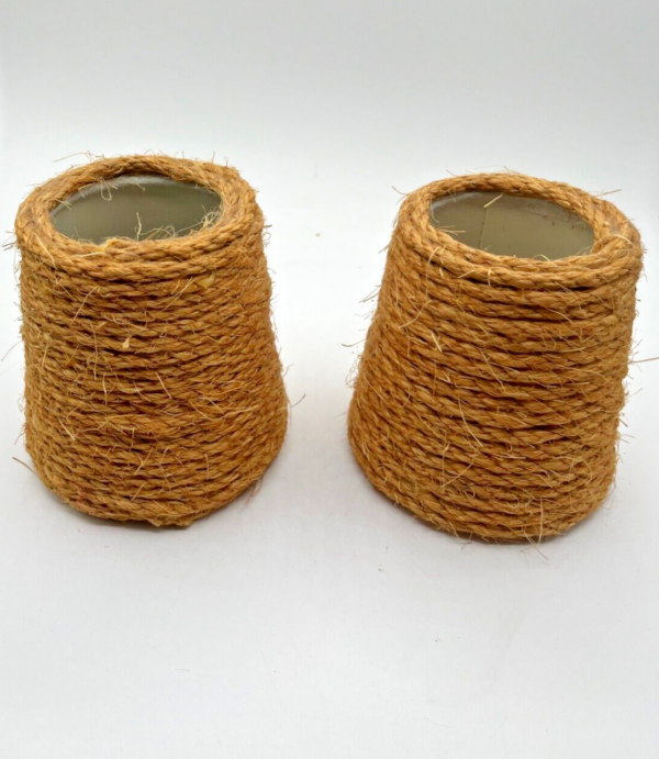 Set of 2 Rope Woven Lamp Shade Boho Small 4.5" Height