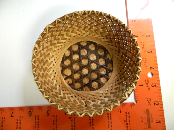 Set of 5 Small Nesting basket BOHO rattan Wicker Pattern Vintage - Image 3