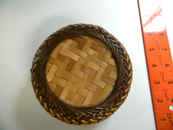 Set of 5 Small Nesting basket BOHO rattan Wicker Pattern Vintage - Image 5