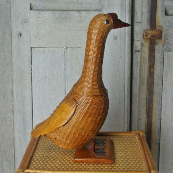 Shanghai Handicrafts Woven Rattan Bamboo Wicker Goose / Runner Duck Basket - Image 3