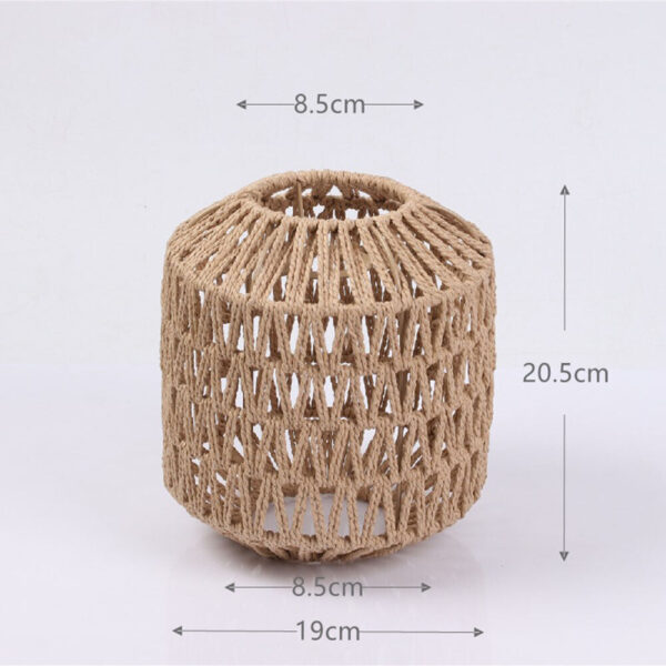 Simulated Rattan Lamp Cover Vintage Handmade Woven Lamp Shade for Bedroom - Image 5