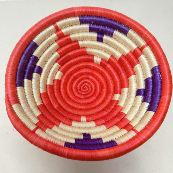 Small 7” Boho Southwestern Woven Basket Bowl Colorful - Image 2