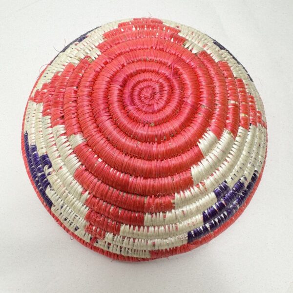 Small 7” Boho Southwestern Woven Basket Bowl Colorful - Image 3