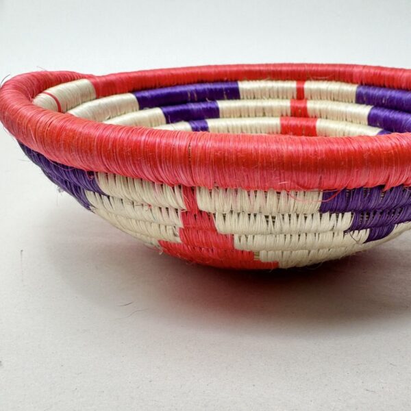 Small 7” Boho Southwestern Woven Basket Bowl Colorful - Image 4