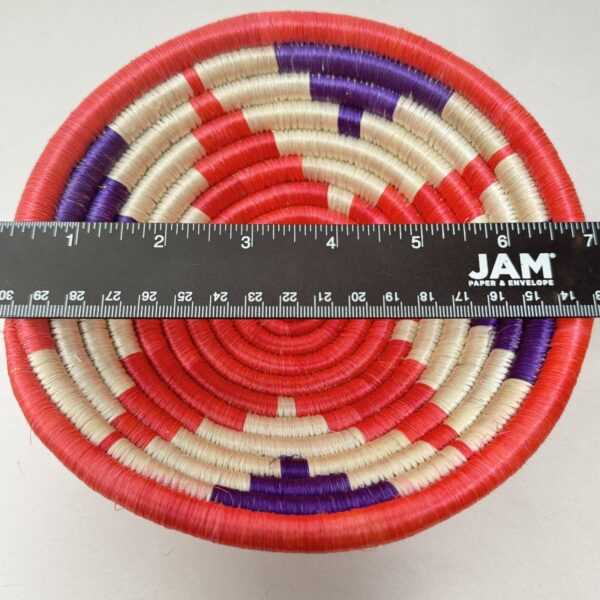 Small 7” Boho Southwestern Woven Basket Bowl Colorful - Image 5