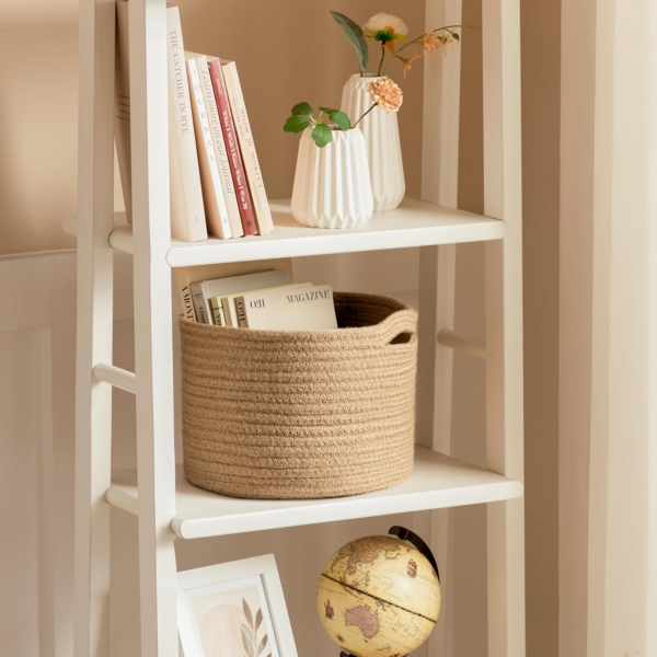 Small Basket for Organizing, round Woven Basket with Handles, Small Storage Bas - Image 3