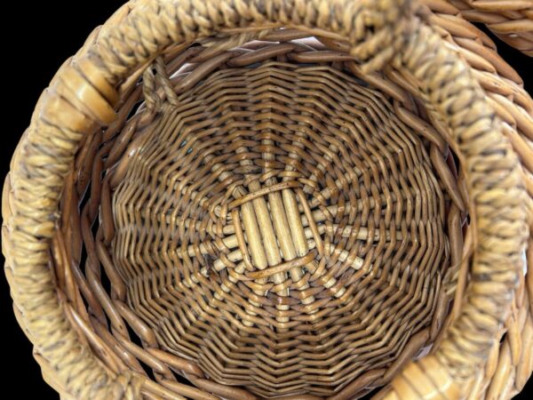 Small Hand-Woven Pair Of Vtg Baskets With Handles, Boho Decor, Basketry - Image 6