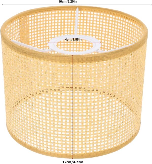 Small Round Cylindrical Rattan Woven Lampshade - 4.72 in x 6.29 in - Image 2