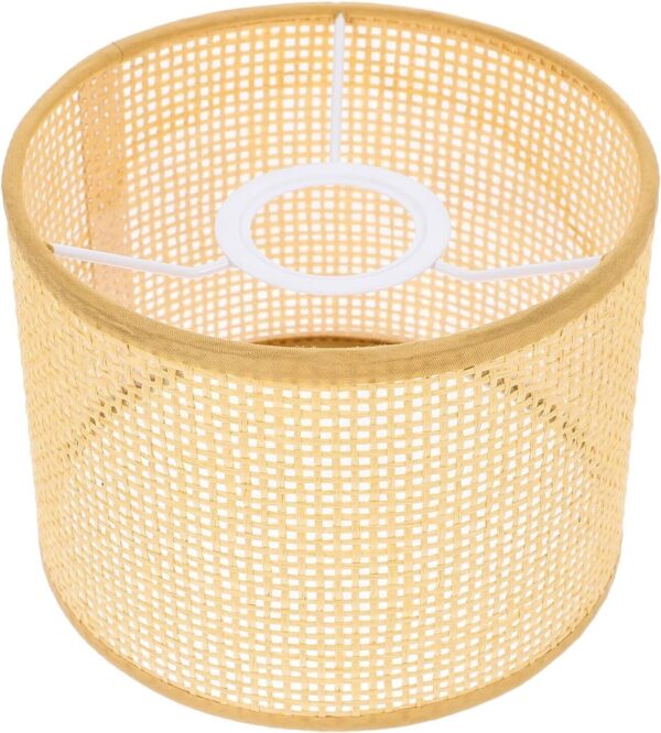 Small Round Cylindrical Rattan Woven Lampshade - 4.72 in x 6.29 in