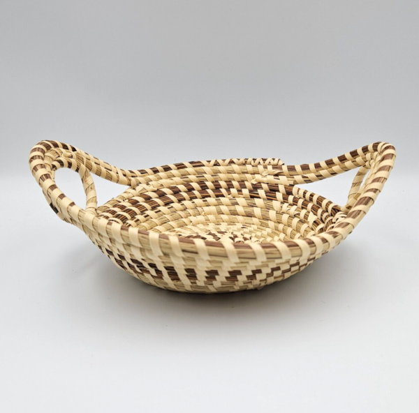 South Carolina Sweetgrass Gullah Basket Round Loop Handle Handmade Charleston - Image 2