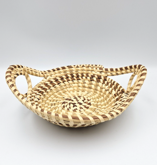 South Carolina Sweetgrass Gullah Basket Round Loop Handle Handmade Charleston - Image 3