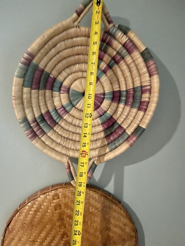 Southwestern Hand Woven Coiled Bowl Basket Wall Decor Boho - Image 2