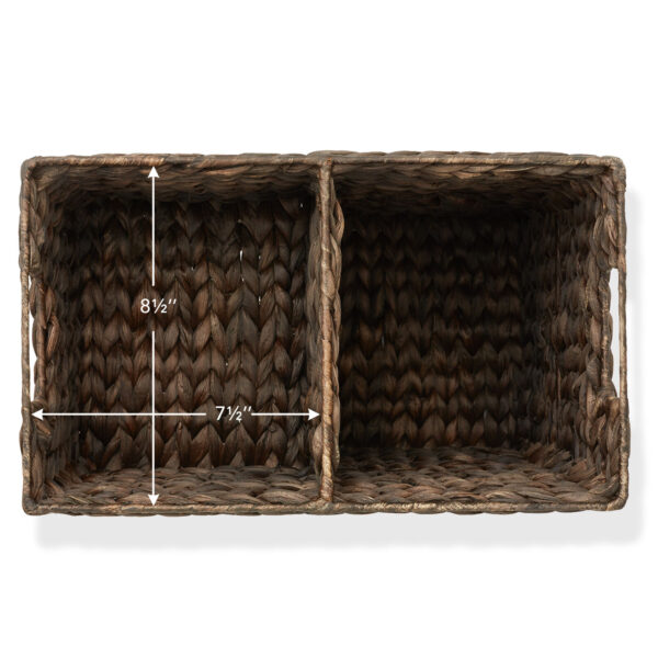 Stair Step Basket w/ Handles, Woven Wicker Hyacinth Staircase Storage Organizer - Image 6