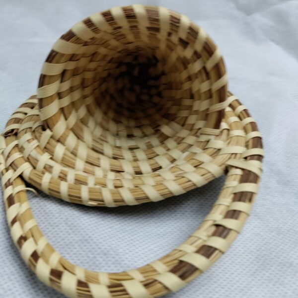 Sweet Grass Basket Wall Pocket Vase Boho - Image 2