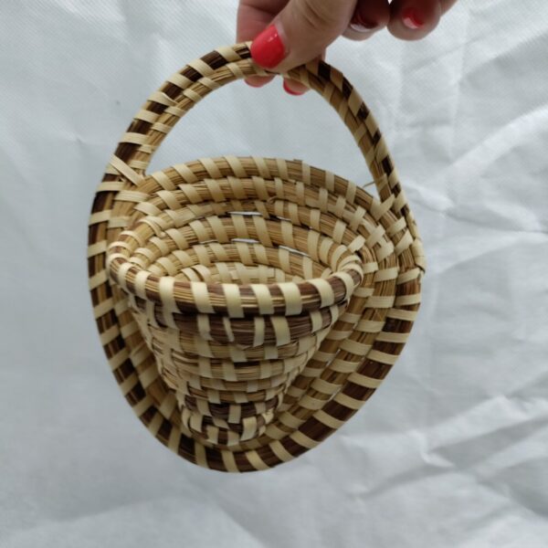 Sweet Grass Basket Wall Pocket Vase Boho