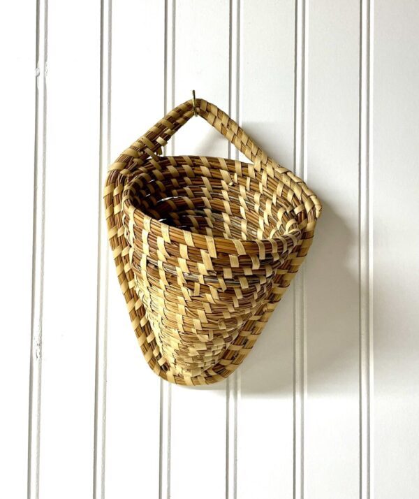 Sweetgrass Gullah Wall Hanging Pocket Basket Charleston South Carolina- Boho