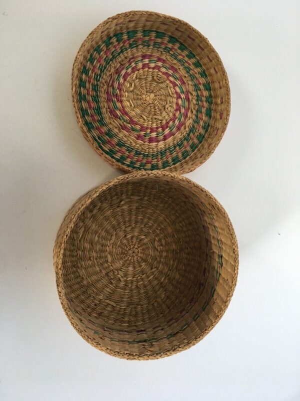 Sweetgrass Woven Basket Trinket Holder Jewelry Storage Vintage Boho Sweet Grass - Image 4