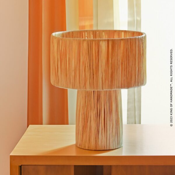 TABLE LAMPSHADES Moroccan Handmade in Rattan, raffia with iron lampsade - Image 5