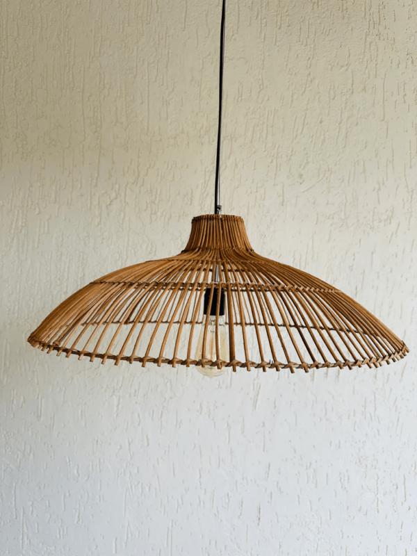 TESU Handcrafted Rattan Pendant Light | Sunshade Rattan Pendant Lampshade | - Image 4