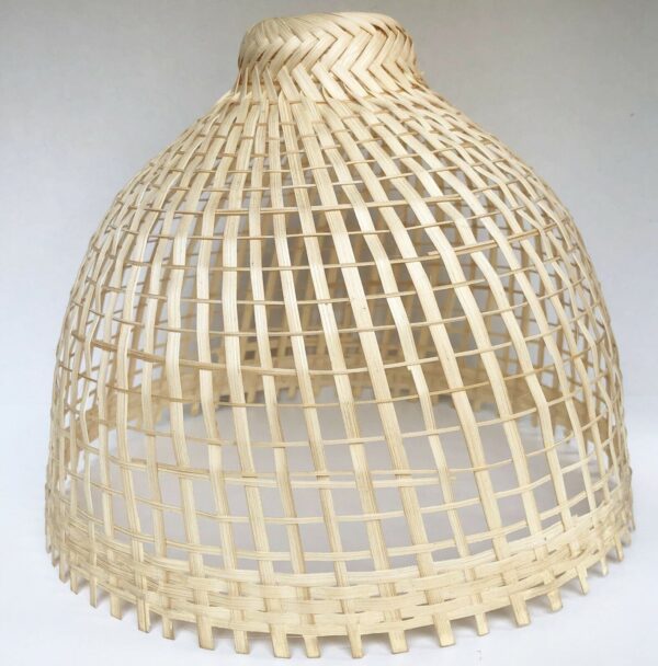 Thai Coop Hanging Lamp Woven Bamboo Weave Vintage Handmade Asian - Image 2