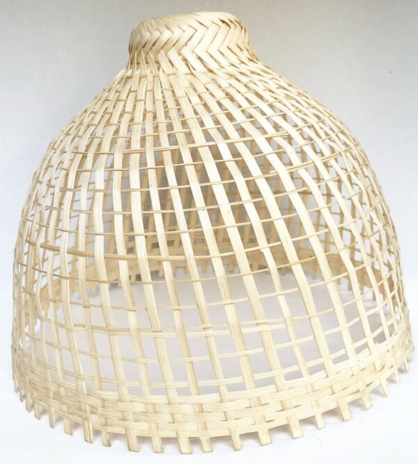 Thai Coop Hanging Lamp Woven Bamboo Weave Vintage Handmade Asian - Image 3