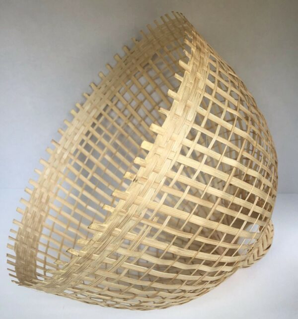 Thai Coop Hanging Lamp Woven Bamboo Weave Vintage Handmade Asian - Image 6