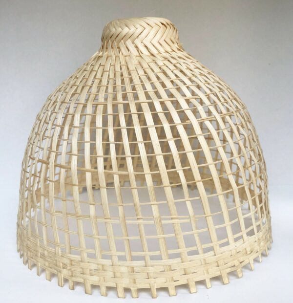 Thai Coop Hanging Lamp Woven Bamboo Weave Vintage Handmade Asian