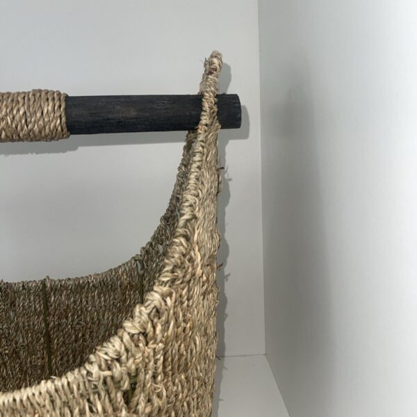 Thirty-One woven wicker basket Small Magazine Holder Boho bathroom - Image 5