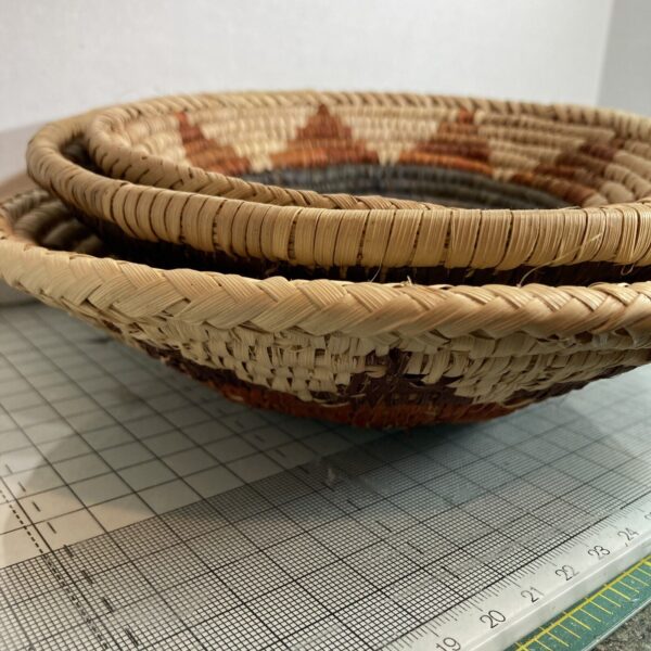 Three Boho Natural Baskets Decorative Wall Handmade Woven 7.75” 7” And 6.25” - Image 4