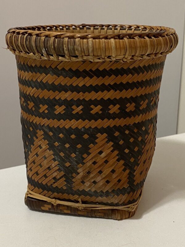 Tiruray Double Weave Large Basket Palawan BOHO Philippines Tribal Art Vintage - Image 2