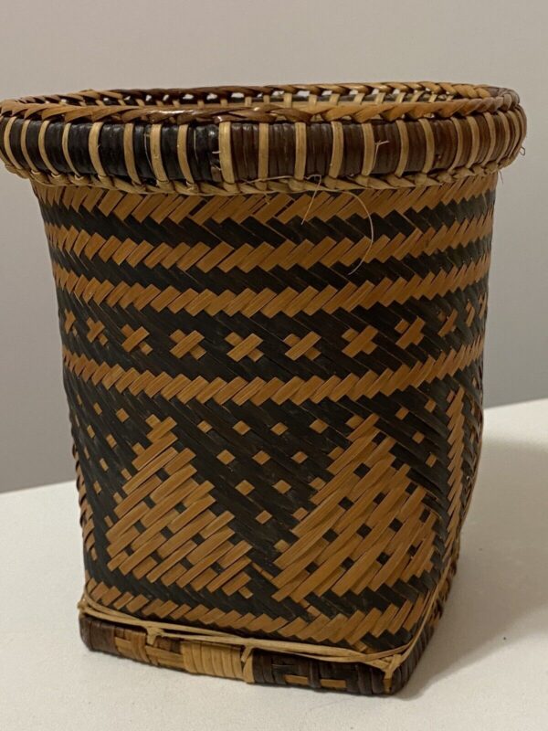 Tiruray Double Weave Large Basket Palawan BOHO Philippines Tribal Art Vintage - Image 4